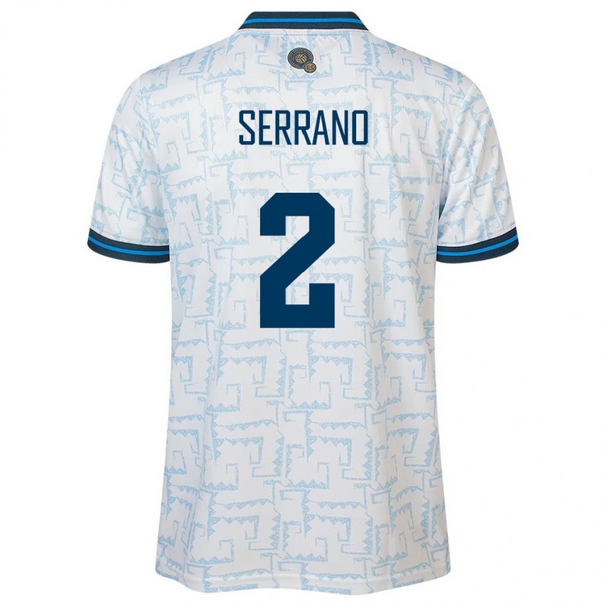 Niño Fútbol Camiseta El Salvador Alejandro Serrano #2 Blanco 2ª Equipación 24-26 Argentina