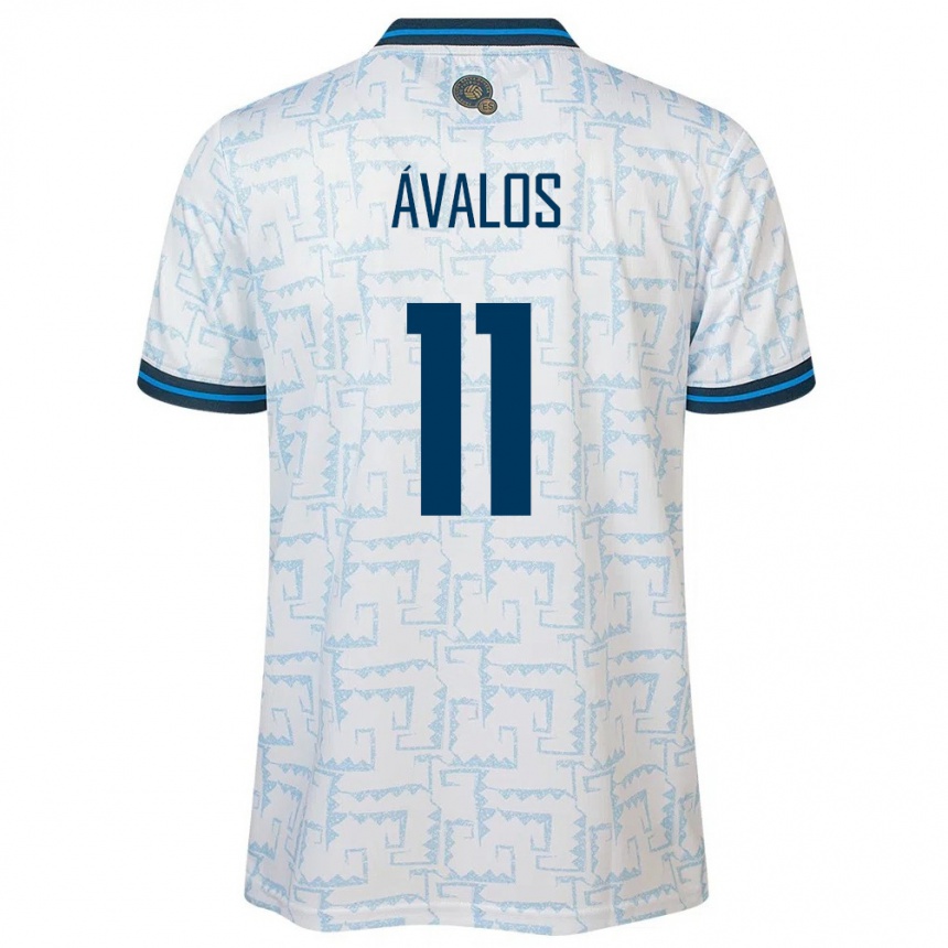 Niño Fútbol Camiseta El Salvador Raúl Ávalos #11 Blanco 2ª Equipación 24-26 Argentina