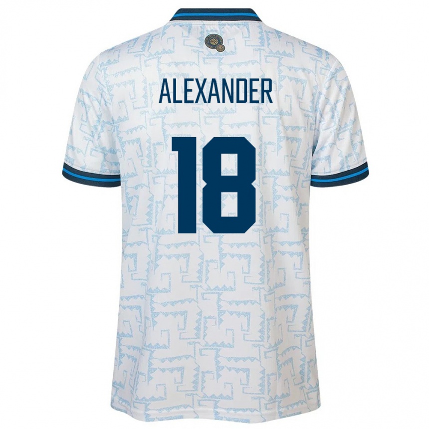 Niño Fútbol Camiseta El Salvador Alexander Aguilar #18 Blanco 2ª Equipación 24-26 Argentina