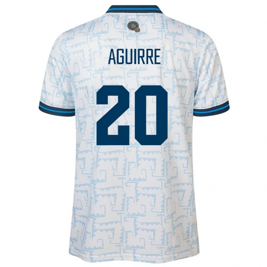 Niño Fútbol Camiseta El Salvador Jonathan Aguirre #20 Blanco 2ª Equipación 24-26 Argentina