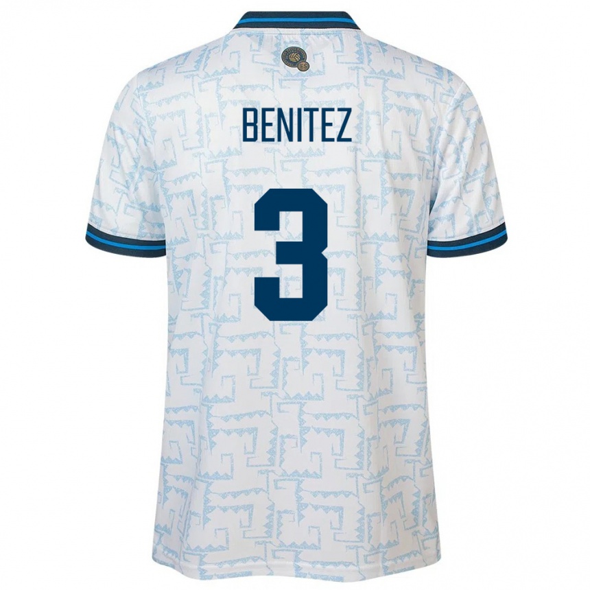 Niño Fútbol Camiseta El Salvador Carolina Benitez #3 Blanco 2ª Equipación 24-26 Argentina