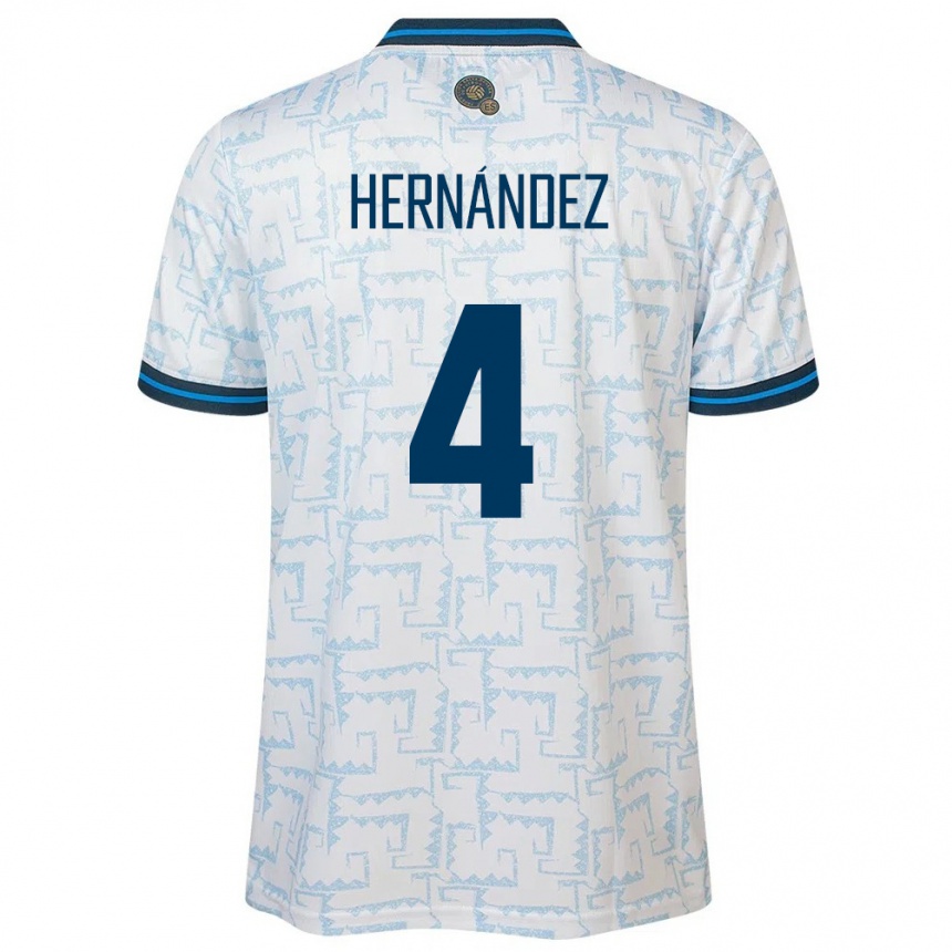 Niño Fútbol Camiseta El Salvador Elaily Hernández #4 Blanco 2ª Equipación 24-26 Argentina