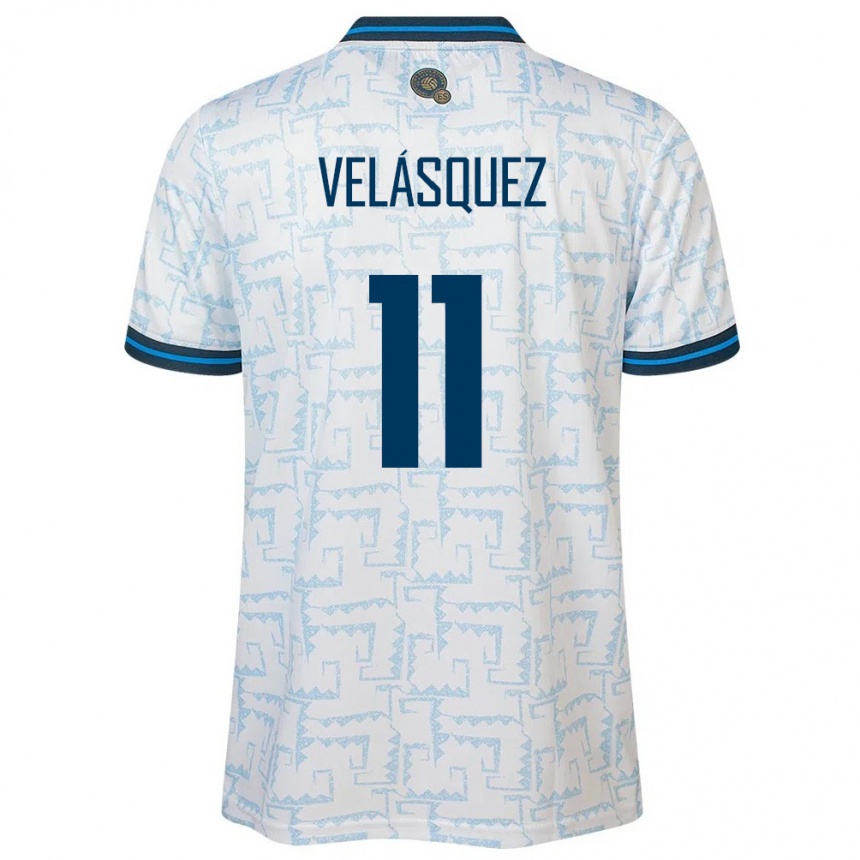 Niño Fútbol Camiseta El Salvador Jackeline Velásquez #11 Blanco 2ª Equipación 24-26 Argentina