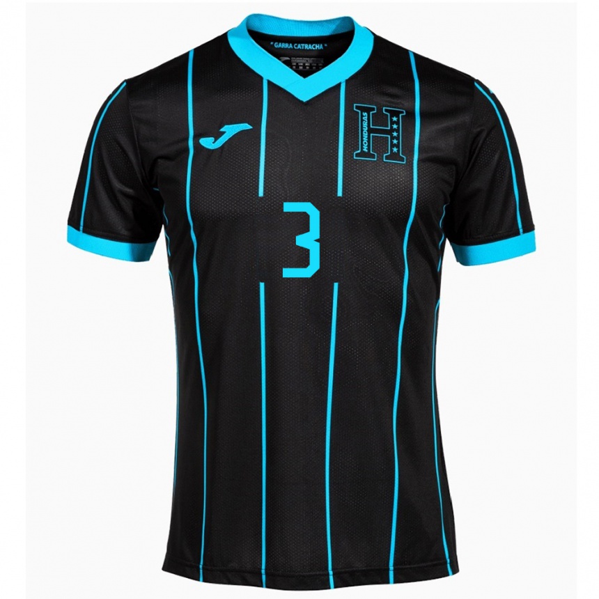 Niño Fútbol Camiseta Honduras Marcelo Santos #3 Negro 2ª Equipación 24-26 Argentina