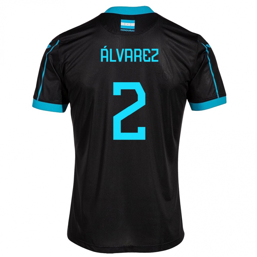 Niño Fútbol Camiseta Honduras Kevin Álvarez #2 Negro 2ª Equipación 24-26 Argentina