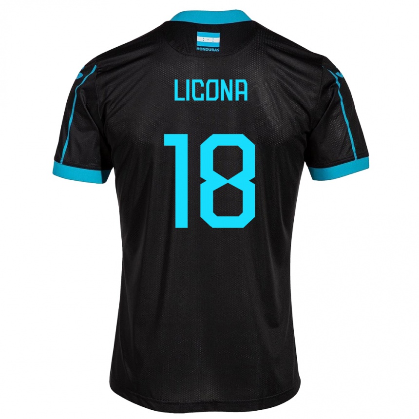 Niño Fútbol Camiseta Honduras Marlon Licona #18 Negro 2ª Equipación 24-26 Argentina