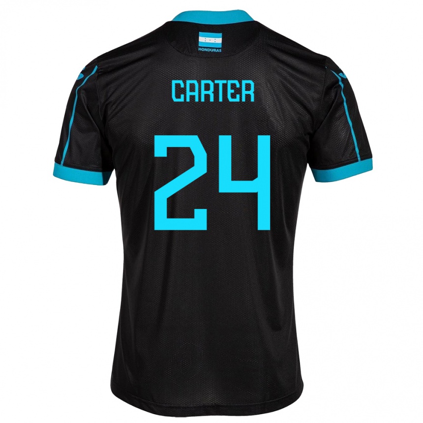 Niño Fútbol Camiseta Honduras Daniel Carter #24 Negro 2ª Equipación 24-26 Argentina