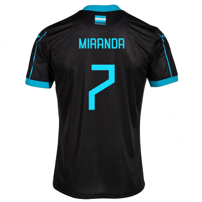 Niño Fútbol Camiseta Honduras Jeffry Miranda #7 Negro 2ª Equipación 24-26 Argentina