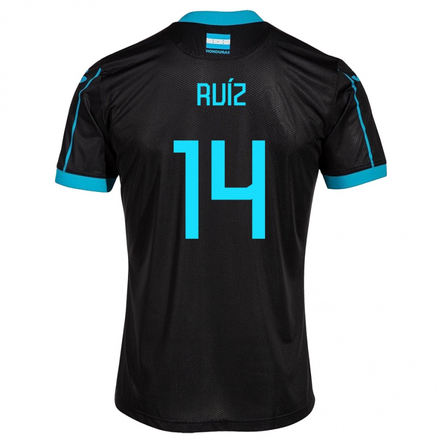 Niño Fútbol Camiseta Honduras David Ruíz #14 Negro 2ª Equipación 24-26 Argentina