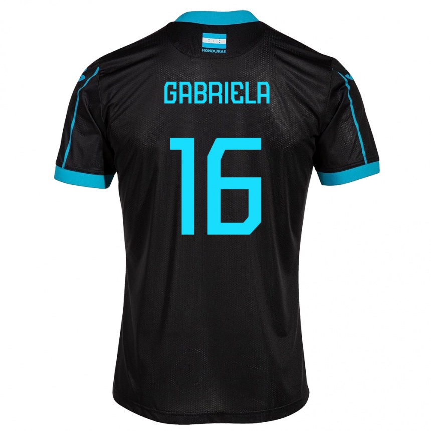 Niño Fútbol Camiseta Honduras Gabriela García #16 Negro 2ª Equipación 24-26 Argentina