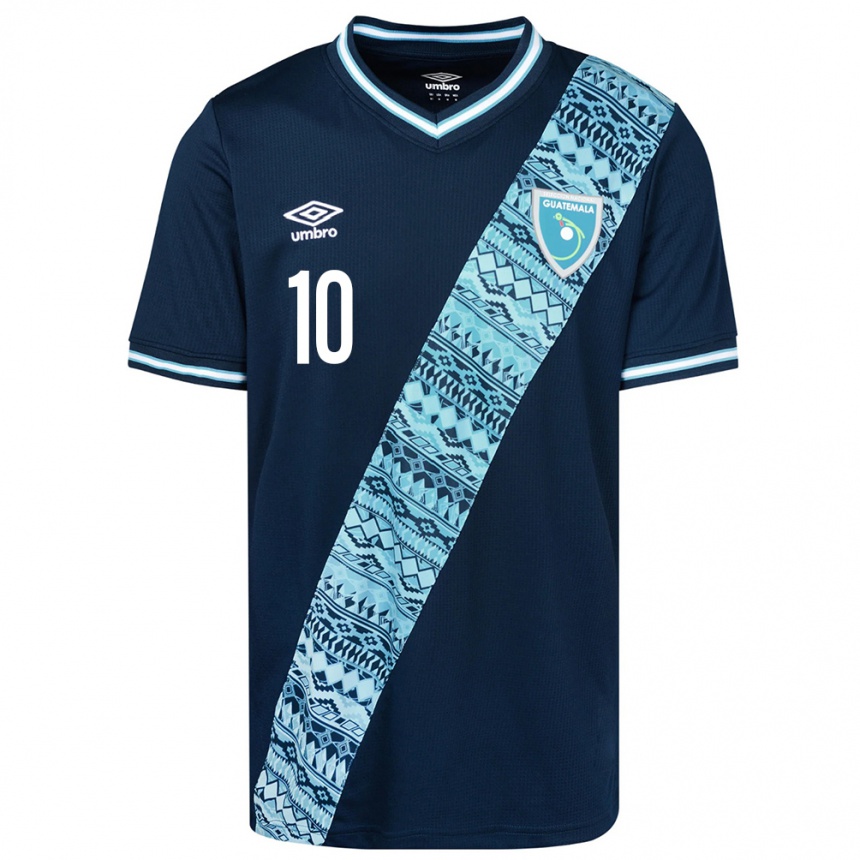 Niño Fútbol Camiseta Guatemala Axel De La Cruz #10 Azul 2ª Equipación 24-26 Argentina