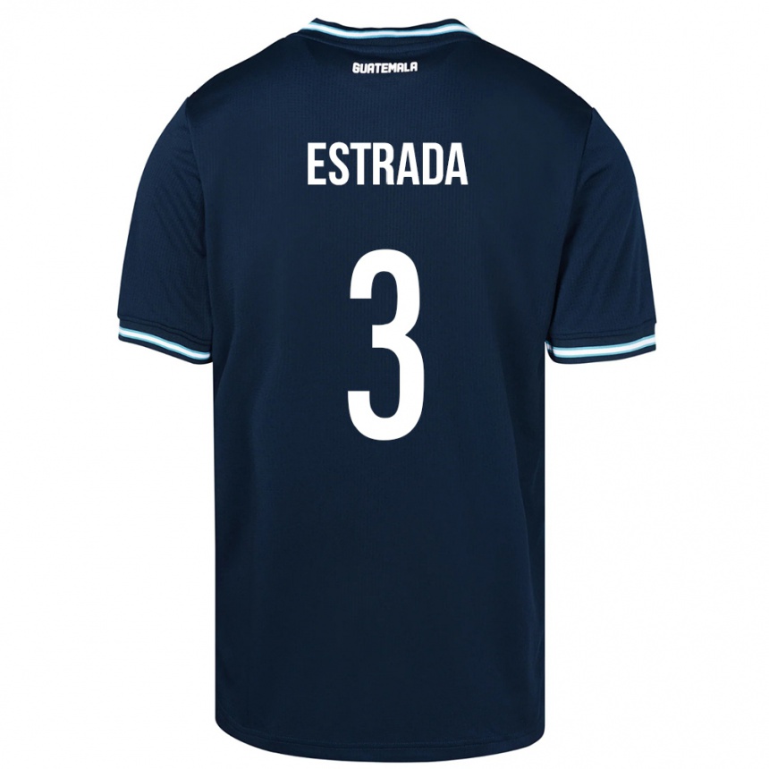 Niño Fútbol Camiseta Guatemala Carlos Estrada #3 Azul 2ª Equipación 24-26 Argentina