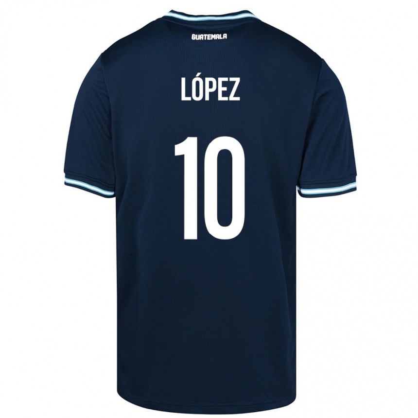 Niño Fútbol Camiseta Guatemala Antonio López #10 Azul 2ª Equipación 24-26 Argentina