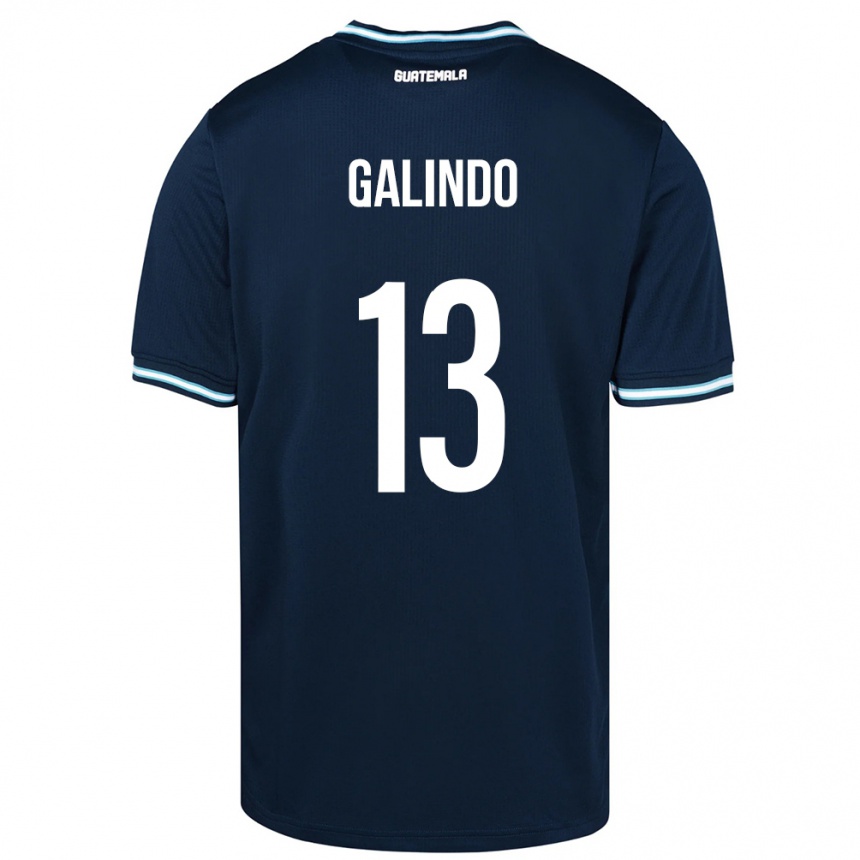 Niño Fútbol Camiseta Guatemala Alejandro Galindo #13 Azul 2ª Equipación 24-26 Argentina