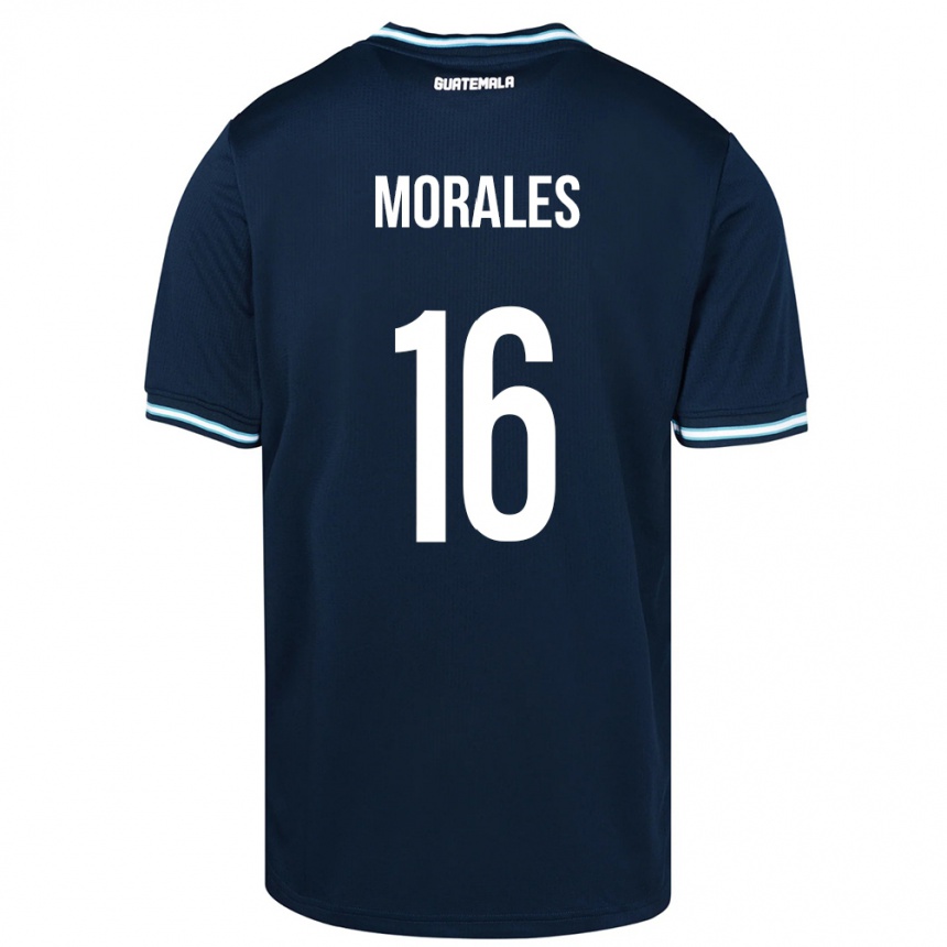 Niño Fútbol Camiseta Guatemala José Morales #16 Azul 2ª Equipación 24-26 Argentina