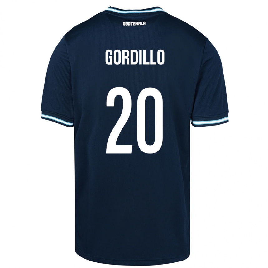 Niño Fútbol Camiseta Guatemala Gerardo Gordillo #20 Azul 2ª Equipación 24-26 Argentina