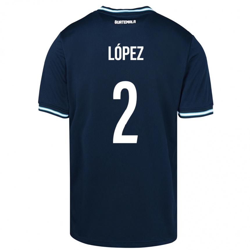 Niño Fútbol Camiseta Guatemala Francisco López #2 Azul 2ª Equipación 24-26 Argentina