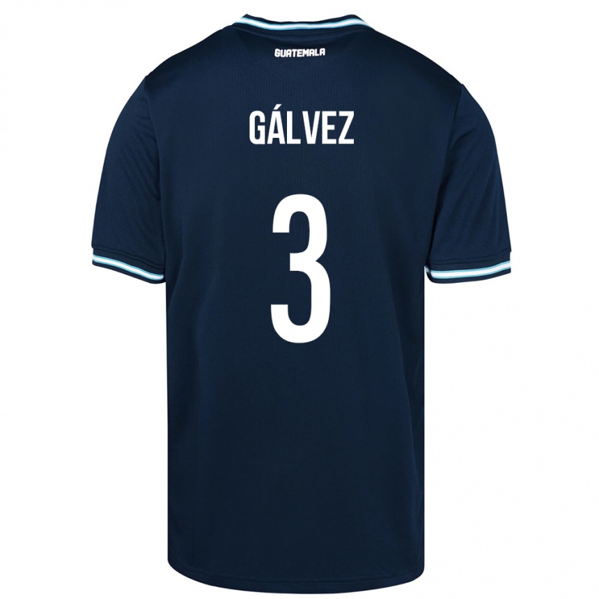 Niño Fútbol Camiseta Guatemala Fredy Gálvez #3 Azul 2ª Equipación 24-26 Argentina