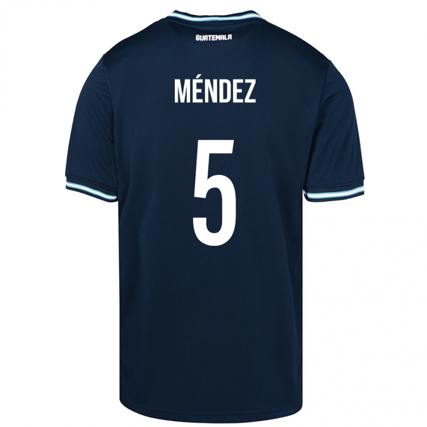 Niño Fútbol Camiseta Guatemala Diego Méndez #5 Azul 2ª Equipación 24-26 Argentina