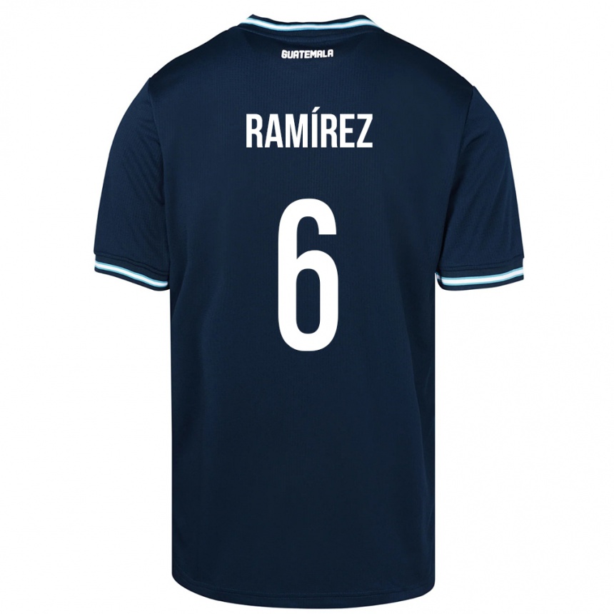 Niño Fútbol Camiseta Guatemala Kevin Ramírez #6 Azul 2ª Equipación 24-26 Argentina