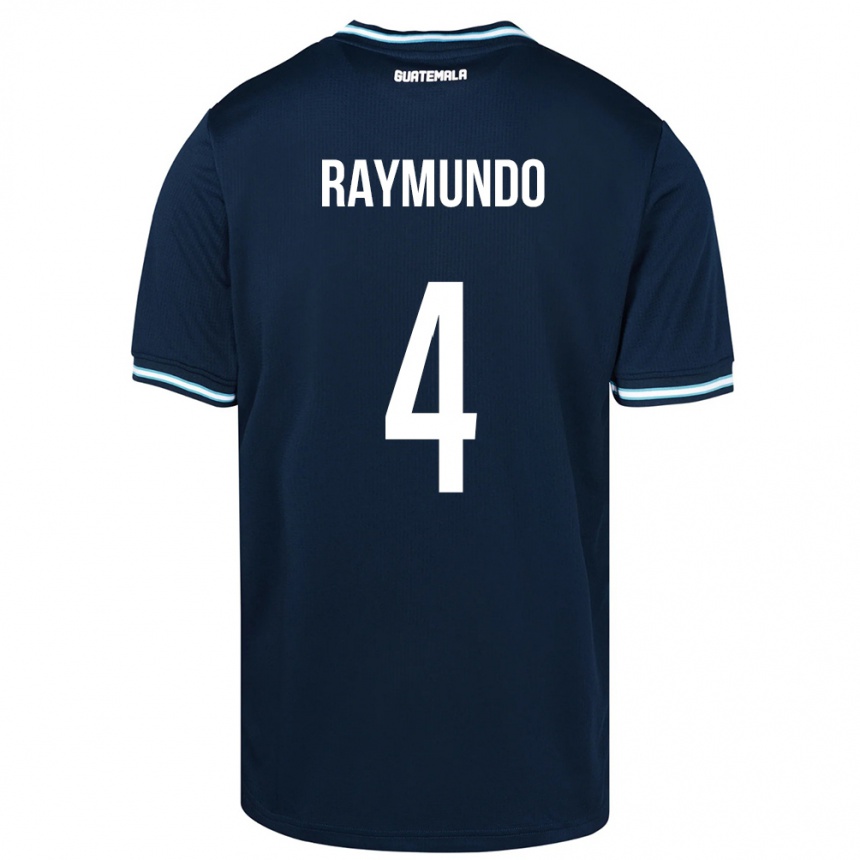 Niño Fútbol Camiseta Guatemala Cristopher Raymundo #4 Azul 2ª Equipación 24-26 Argentina