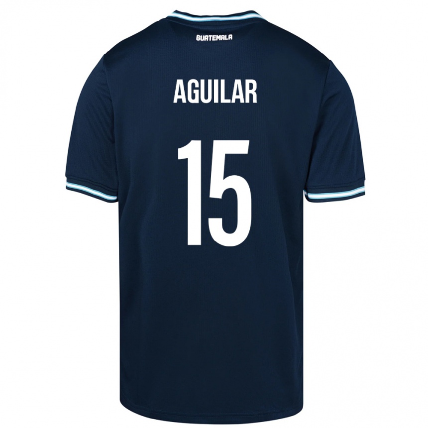 Niño Fútbol Camiseta Guatemala Carlos Aguilar #15 Azul 2ª Equipación 24-26 Argentina