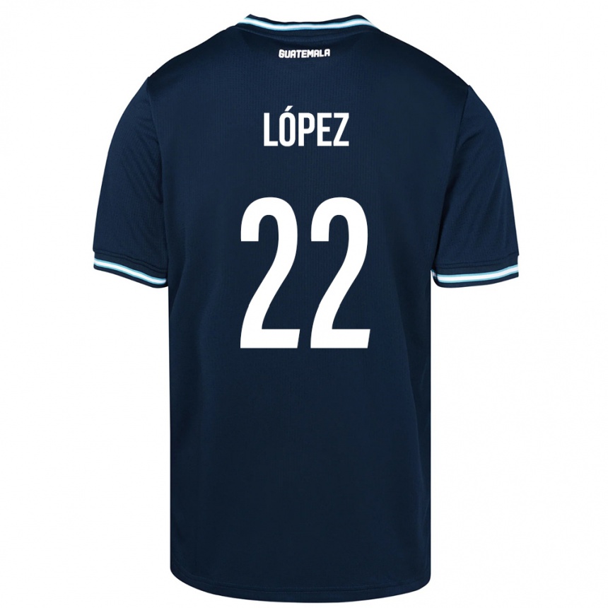 Niño Fútbol Camiseta Guatemala Whitney López #22 Azul 2ª Equipación 24-26 Argentina