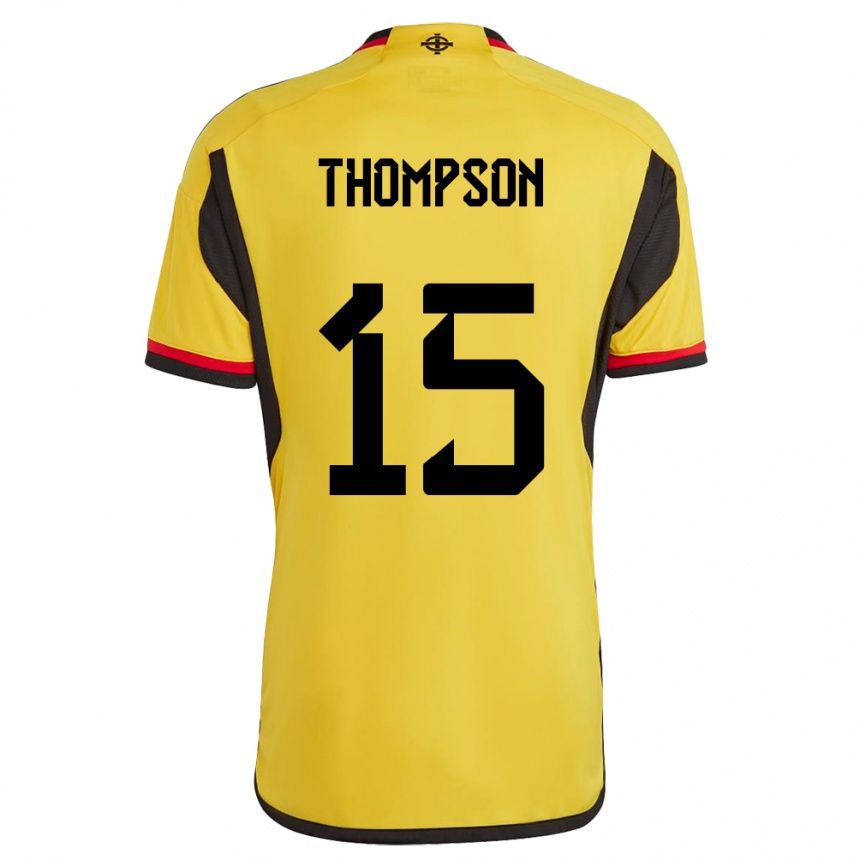 Niño Fútbol Camiseta Irlanda Del Norte Jordan Thompson #15 Blanco 2ª Equipación 24-26 Argentina