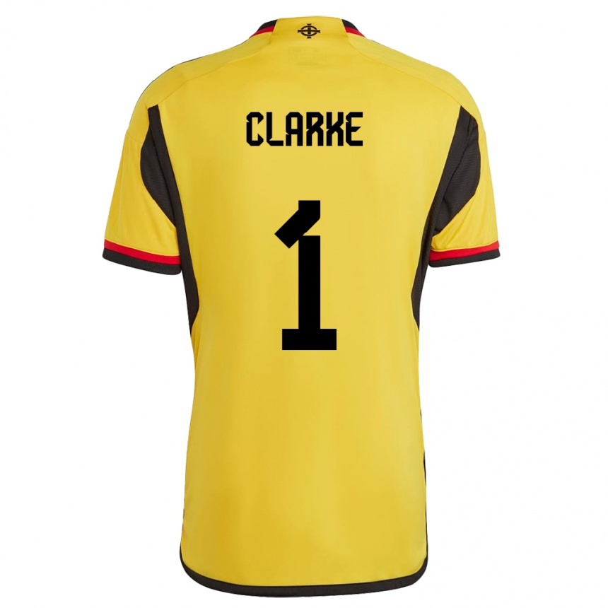 Niño Fútbol Camiseta Irlanda Del Norte Josh Clarke #1 Blanco 2ª Equipación 24-26 Argentina