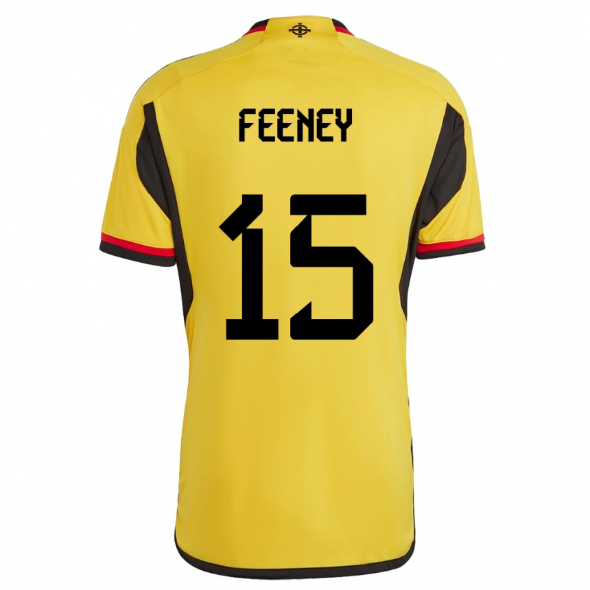 Niño Fútbol Camiseta Irlanda Del Norte George Feeney #15 Blanco 2ª Equipación 24-26 Argentina