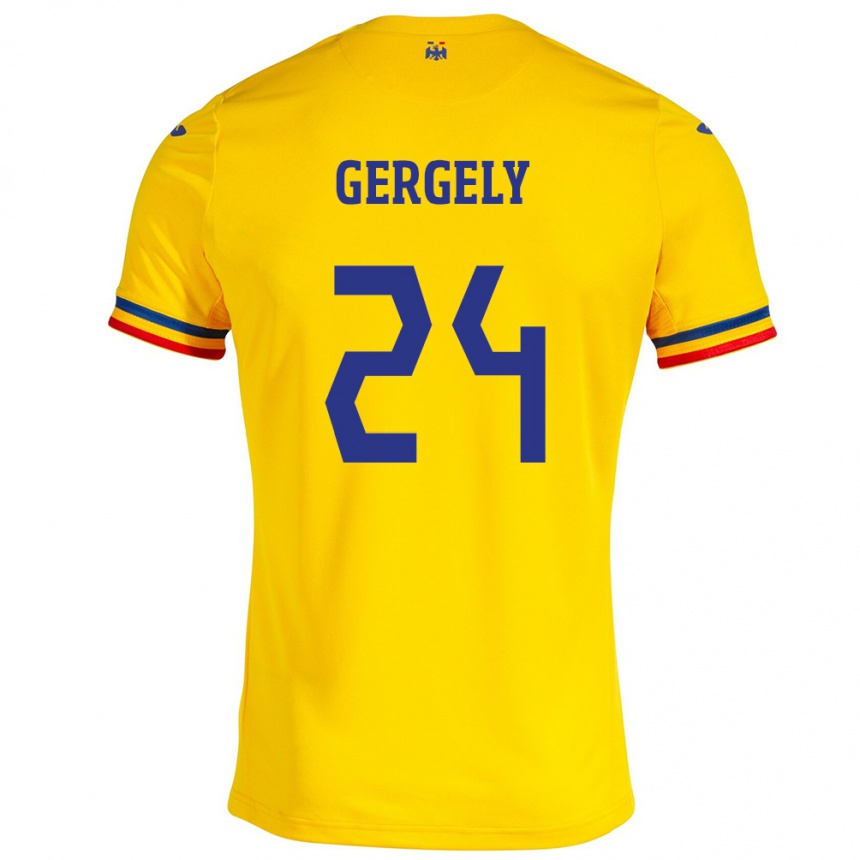 Hombre Fútbol Camiseta Rumania Botond Gergely #24 Amarillo 1ª Equipación 24-26 Argentina