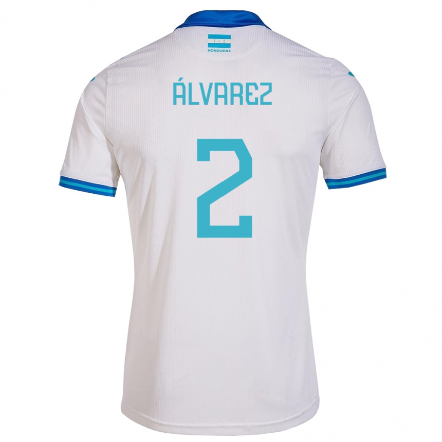 Hombre Fútbol Camiseta Honduras Kevin Álvarez #2 Blanco 1ª Equipación 24-26 Argentina