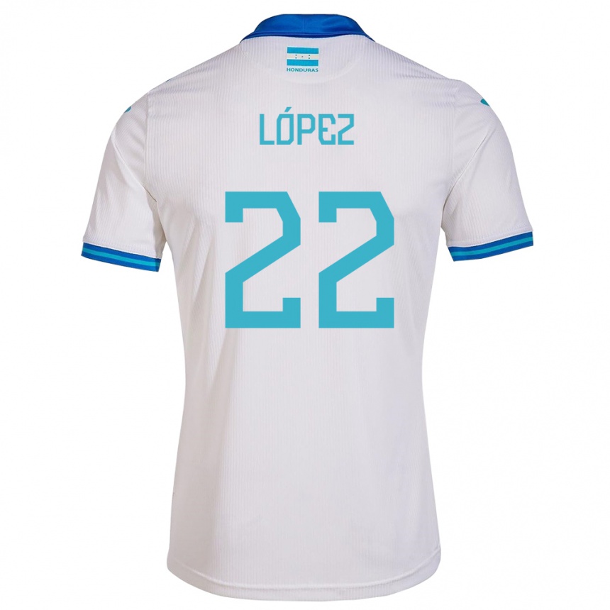 Hombre Fútbol Camiseta Honduras Luis López #22 Blanco 1ª Equipación 24-26 Argentina