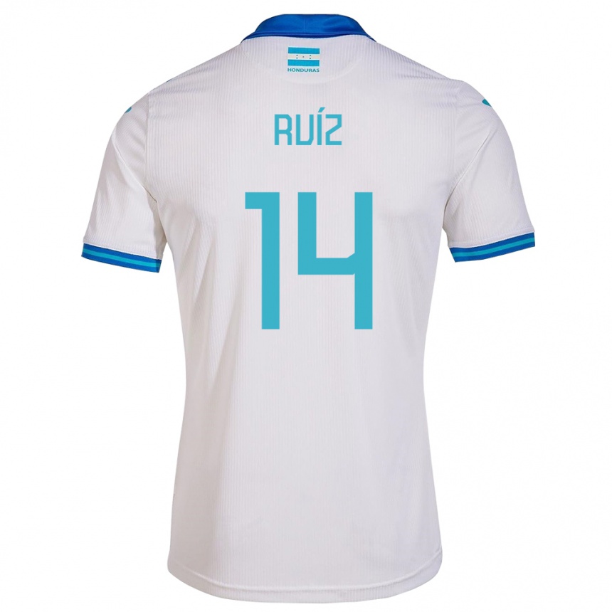 Hombre Fútbol Camiseta Honduras David Ruíz #14 Blanco 1ª Equipación 24-26 Argentina