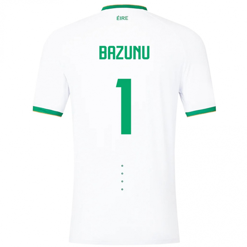 Hombre Fútbol Camiseta Irlanda Gavin Bazunu #1 Blanco 2ª Equipación 24-26 Argentina