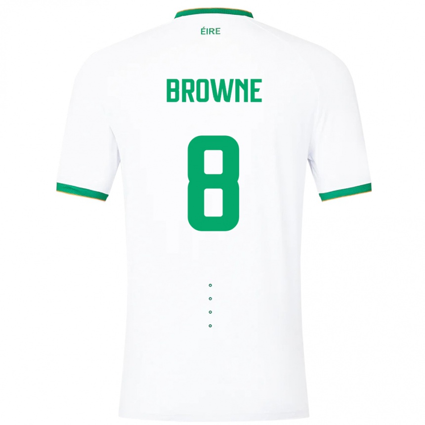 Hombre Fútbol Camiseta Irlanda Alan Browne #8 Blanco 2ª Equipación 24-26 Argentina