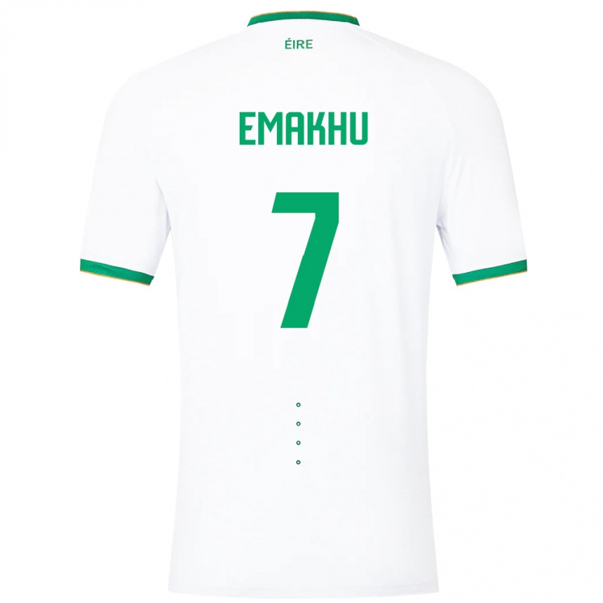 Hombre Fútbol Camiseta Irlanda Aidomo Emakhu #7 Blanco 2ª Equipación 24-26 Argentina