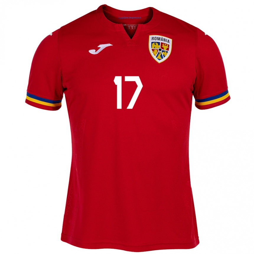 Hombre Fútbol Camiseta Rumania Denis Rența #17 Rojo 2ª Equipación 24-26 Argentina