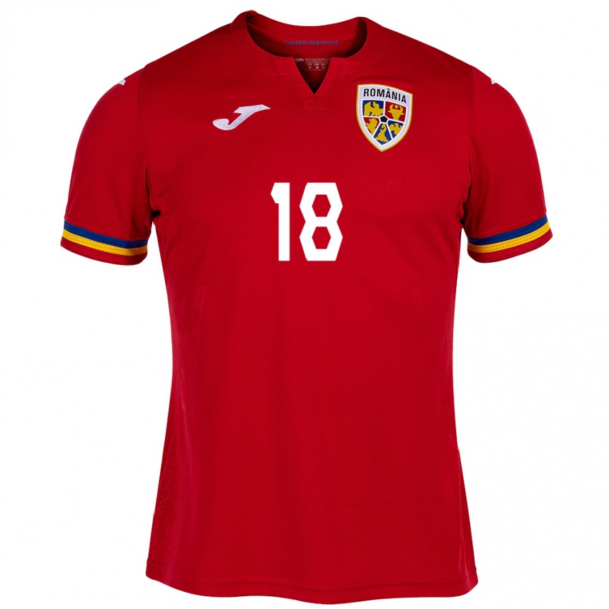 Hombre Fútbol Camiseta Rumania Denis Radu #18 Rojo 2ª Equipación 24-26 Argentina