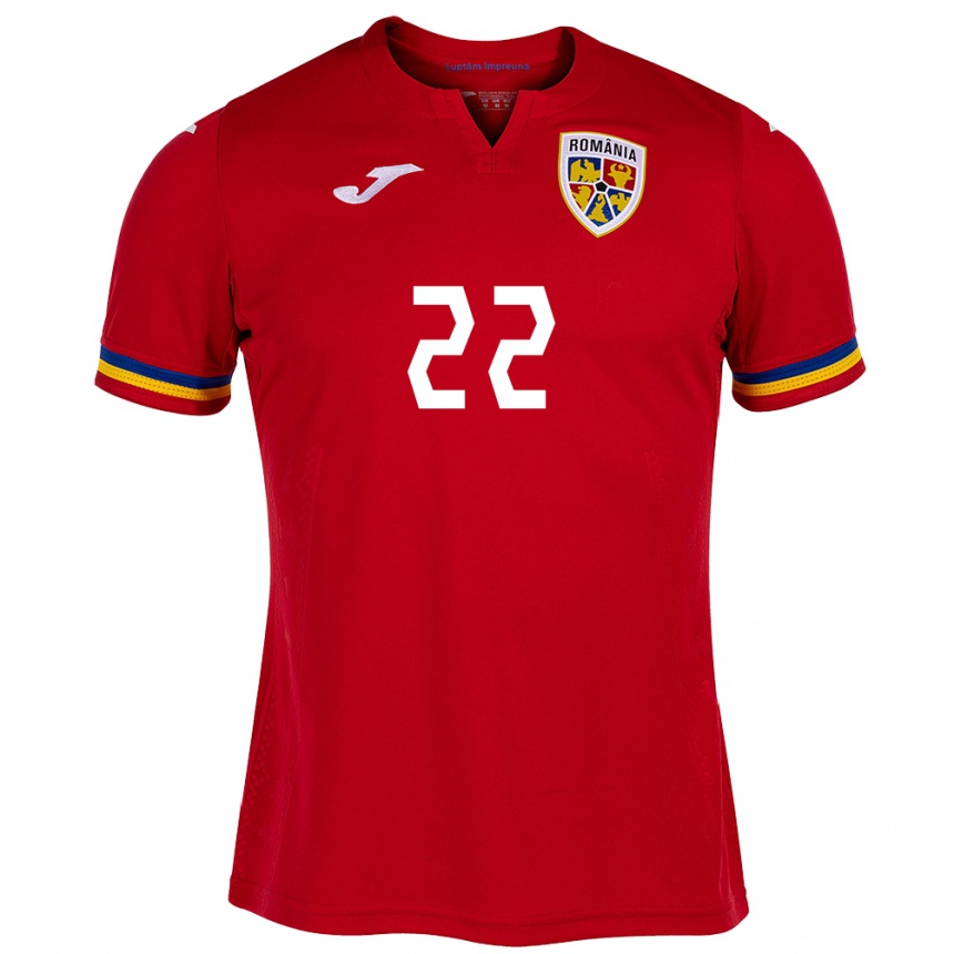 Hombre Fútbol Camiseta Rumania Vladislav Blănuță #22 Rojo 2ª Equipación 24-26 Argentina