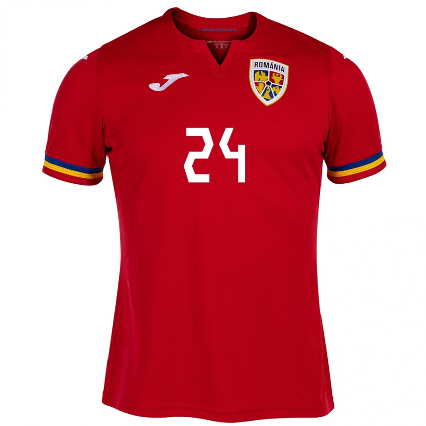 Hombre Fútbol Camiseta Rumania Mădălina Tătar #24 Rojo 2ª Equipación 24-26 Argentina