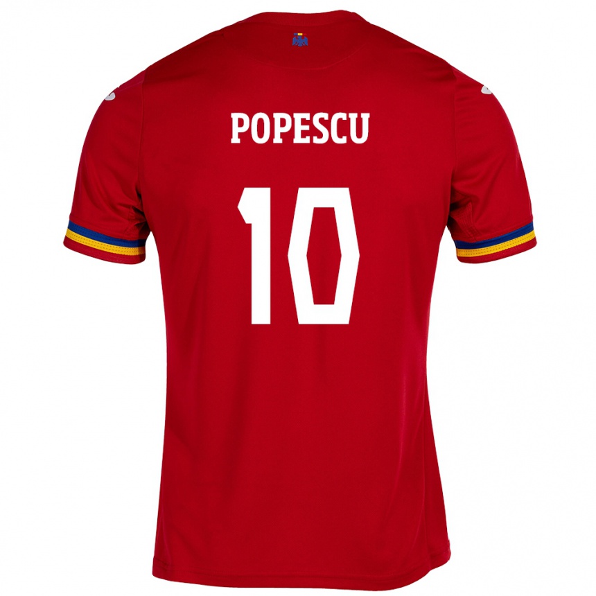 Hombre Fútbol Camiseta Rumania Octavian Popescu #10 Rojo 2ª Equipación 24-26 Argentina