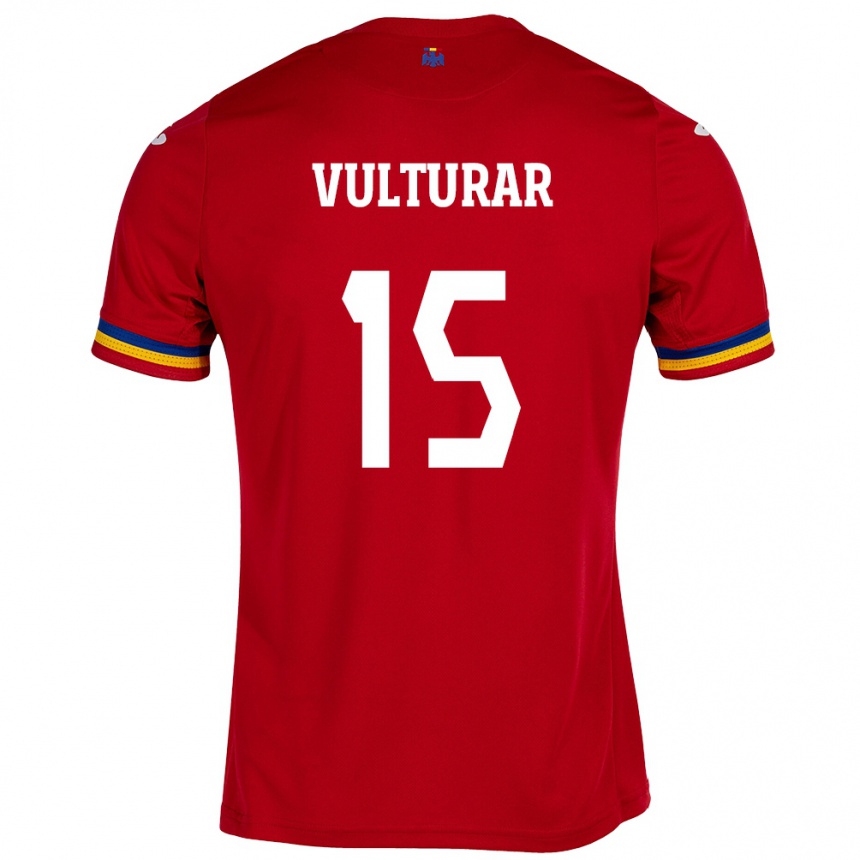 Hombre Fútbol Camiseta Rumania Cătălin Vulturar #15 Rojo 2ª Equipación 24-26 Argentina