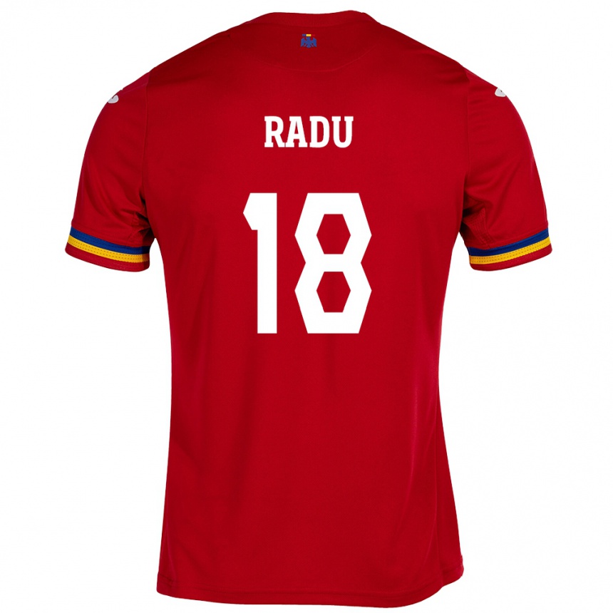 Hombre Fútbol Camiseta Rumania Denis Radu #18 Rojo 2ª Equipación 24-26 Argentina