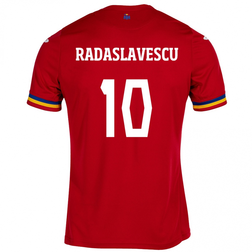 Hombre Fútbol Camiseta Rumania Eduard Radaslavescu #10 Rojo 2ª Equipación 24-26 Argentina