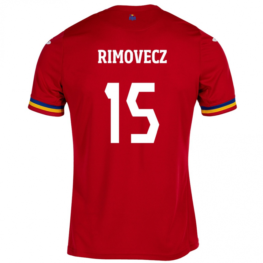 Hombre Fútbol Camiseta Rumania Sergiu Rimovecz #15 Rojo 2ª Equipación 24-26 Argentina