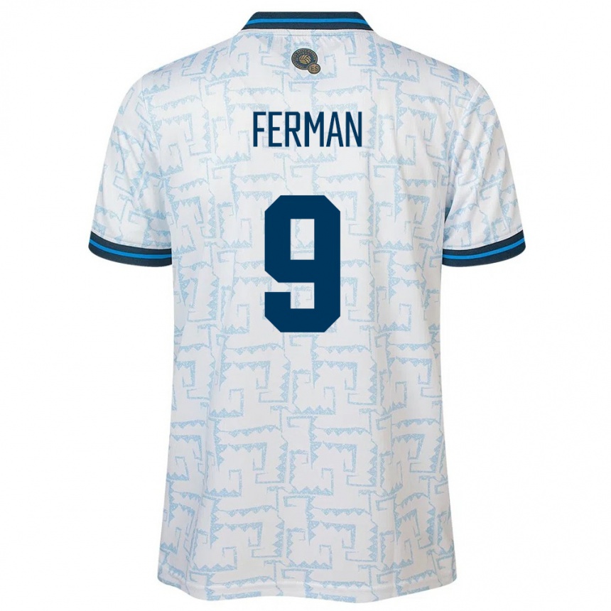 Hombre Fútbol Camiseta El Salvador Javier Ferman #9 Blanco 2ª Equipación 24-26 Argentina