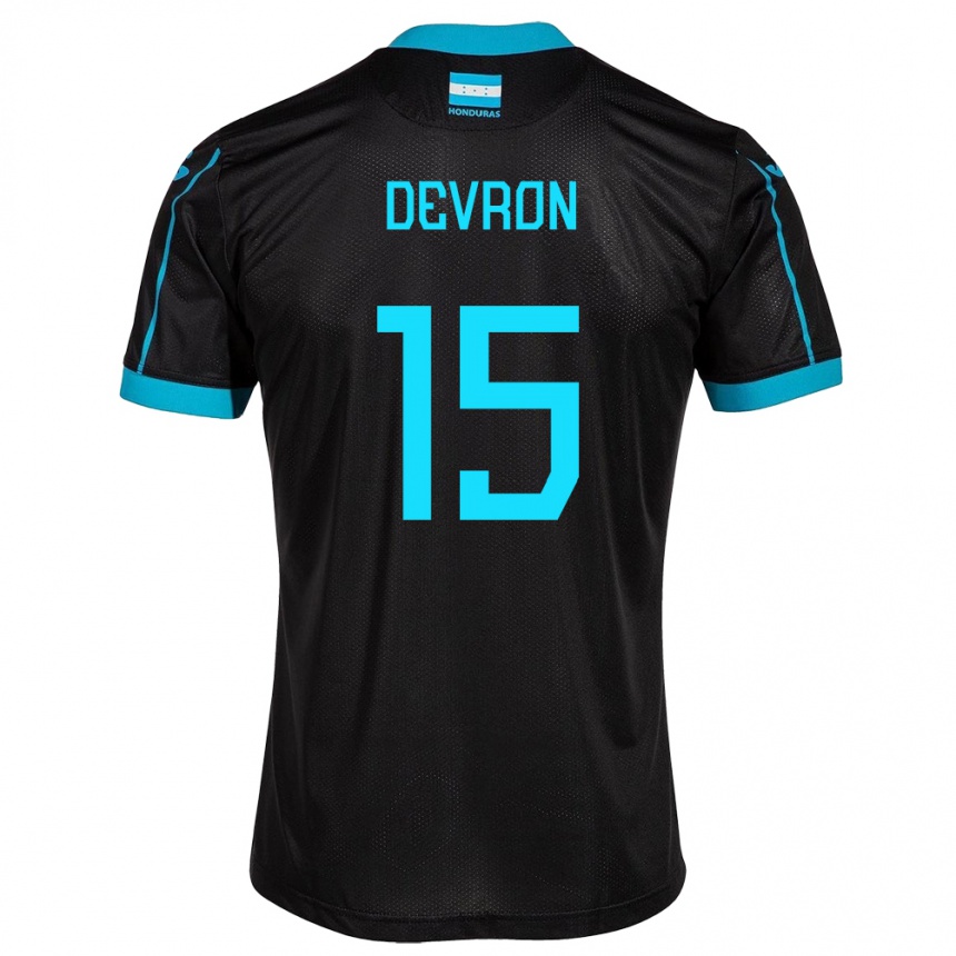 Hombre Fútbol Camiseta Honduras Devron García #15 Negro 2ª Equipación 24-26 Argentina