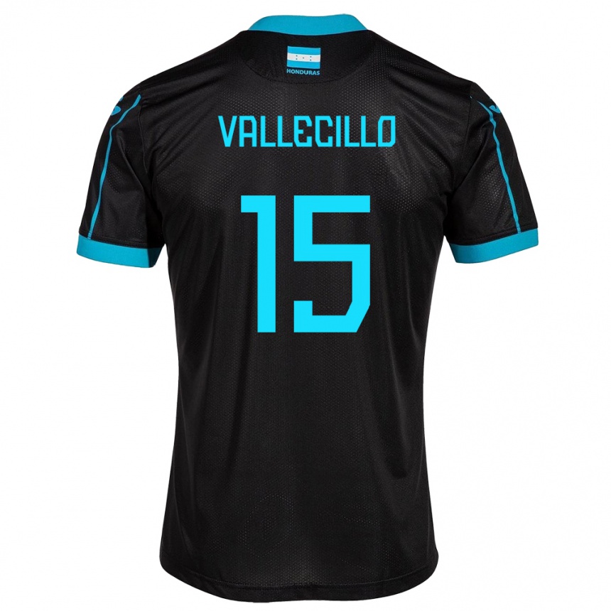 Hombre Fútbol Camiseta Honduras Eric Vallecillo #15 Negro 2ª Equipación 24-26 Argentina