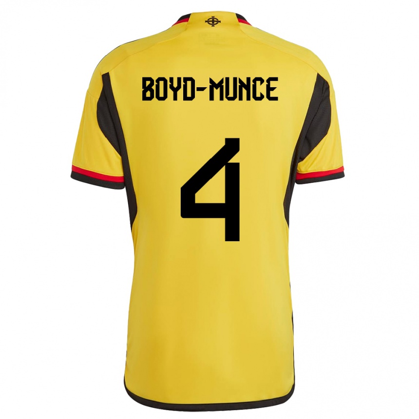 Hombre Fútbol Camiseta Irlanda Del Norte Caolan Boyd-Munce #4 Blanco 2ª Equipación 24-26 Argentina